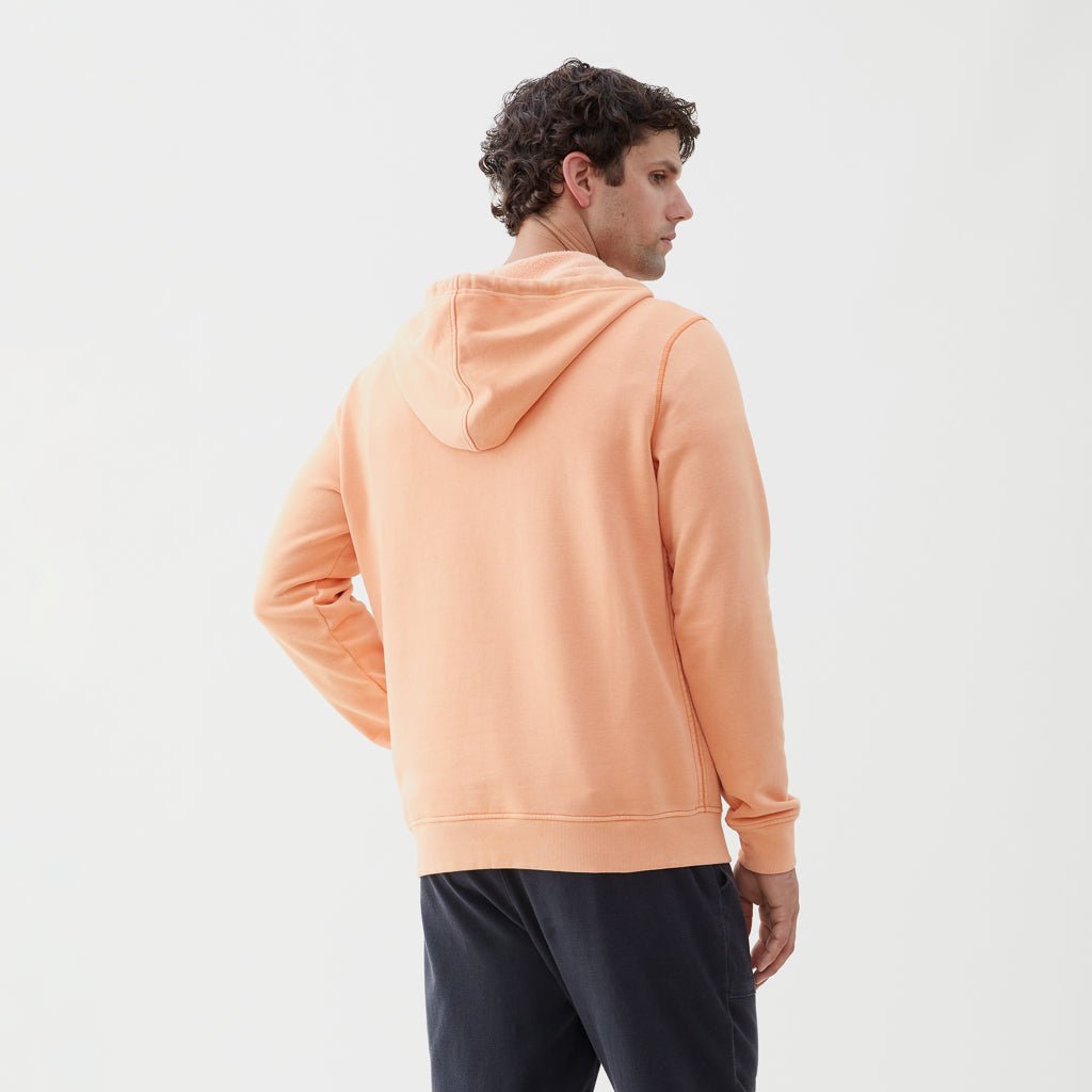 John Heavy Wash Hooded Henley - Burn Sienna