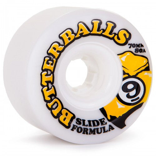 Sector 9 Wheels Slide Butterballs 70mm 80a - White/Yellow (Set)